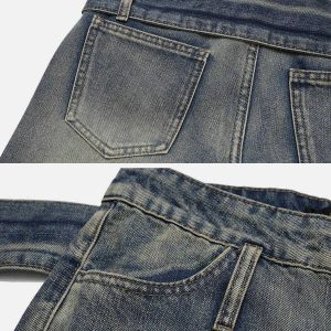 vintage big belt jeans   sleek wash & urban appeal 4099