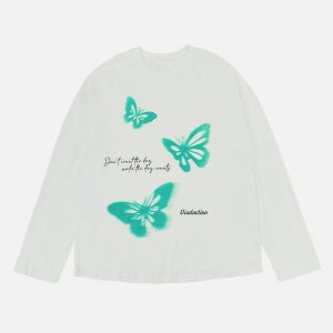 vintage butterfly sweatshirt   chic print & timeless style 6220