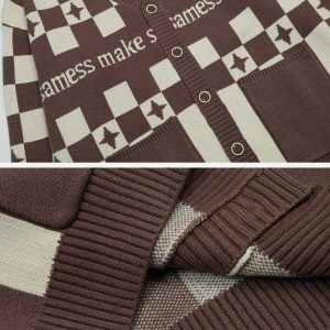 vintage check cardigan   chic & timeless pattern design 2071