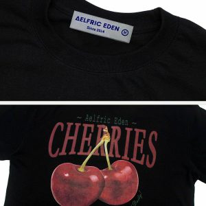 vintage cherry print tee   chic & youthful streetwear 6822