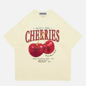 vintage cherry print tee   chic & youthful streetwear 7706