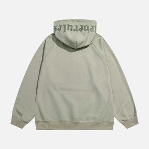 vintage chic letter embroidered hoodie   urban appeal 7316