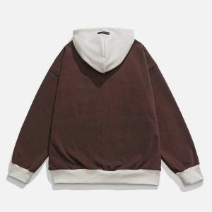 vintage color block hoodie chic & youthful streetwear 4365