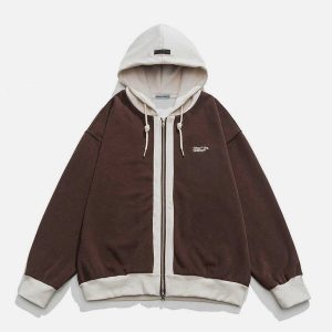vintage color block hoodie chic & youthful streetwear 5005