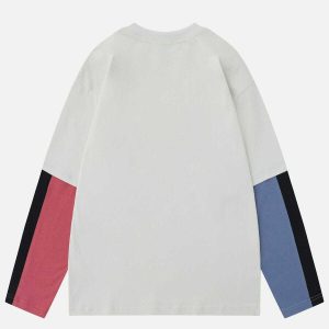 vintage color block sweatshirt   chic & youthful appeal 4501