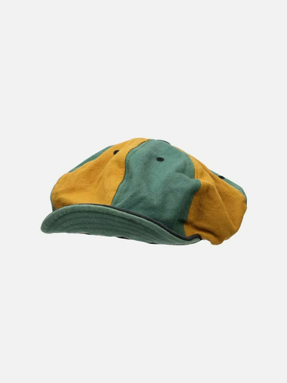vintage color block beret   chic & trendy streetwear accessory 1536