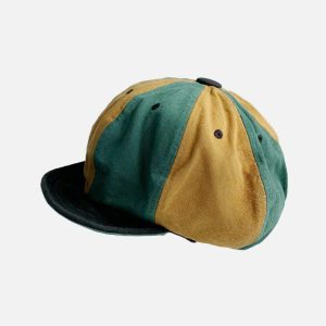 vintage color block hat   chic & youthful streetwear staple 3735