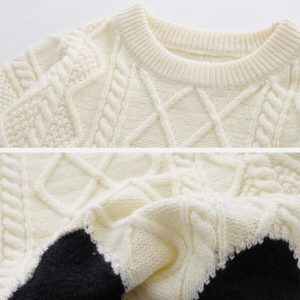 vintage colorblock sweater   retro chic & dynamic streetwear piece 5946