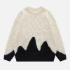 vintage colorblock sweater   retro chic & dynamic streetwear piece 7881