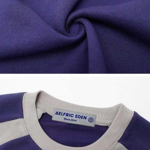 vintage colorblock sweatshirt   edgy letter print style 7958