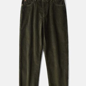 vintage corduroy pants sleek solid design & timeless style 8711
