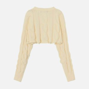 vintage crop sweater chic basic & youthful style 1399
