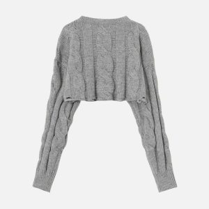 vintage crop sweater chic basic & youthful style 8515