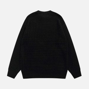 vintage cutout sweater   chic & youthful streetwear icon 5503