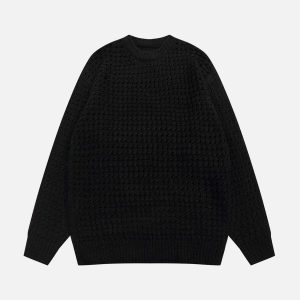 vintage cutout sweater   chic & youthful streetwear icon 7100