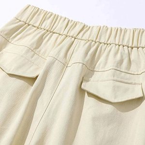 vintage drawstring pants sleek solid color & urban fit 6532