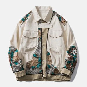 vintage floral embroidered jacket chic & crafted design 1501