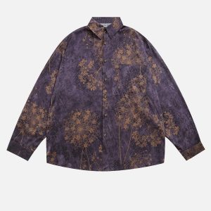 vintage floral shirt chic long sleeve & trendy design 4837