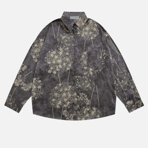 vintage floral shirt chic long sleeve & trendy design 5879