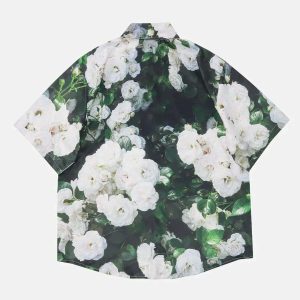 vintage floral shirt short sleeve   chic & youthful style 1056