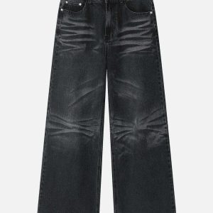 vintage folds loose jeans chic retro & urban appeal 1032