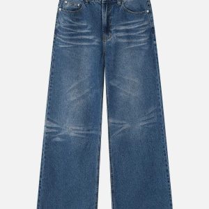 vintage folds loose jeans chic retro & urban appeal 6438
