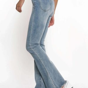 vintage frayed flared jeans   retro chic & youthful edge 7816
