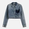 vintage fringe denim jacket   chic & youthful appeal 4927