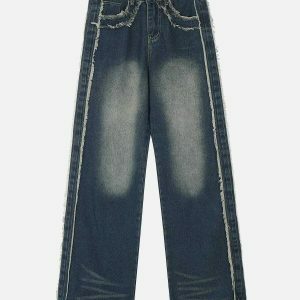 vintage fringe jeans   chic retro flair & urban style 3610