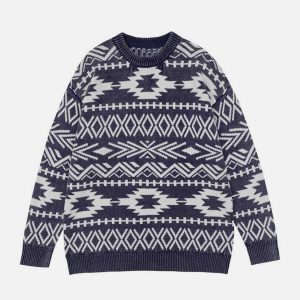 vintage geometric sweater iconic graphic design 2640