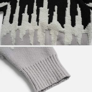 vintage gradient sweater eclectic patchwork design 4166