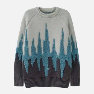 vintage gradient sweater eclectic patchwork design 5230