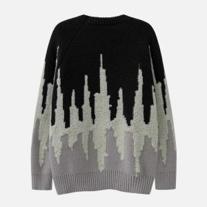 vintage gradient sweater eclectic patchwork design 5573