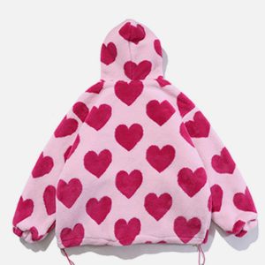 vintage heart sherpa coat oversized & cozy chic appeal 6007