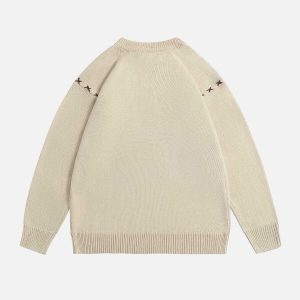 vintage letter sweater dynamic design & retro appeal 6971