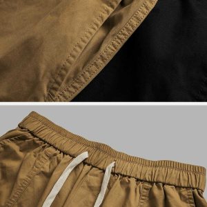 vintage loose pants solid color & sleek design 2183