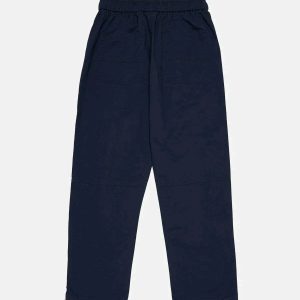 vintage loose pants solid color & sleek design 6696