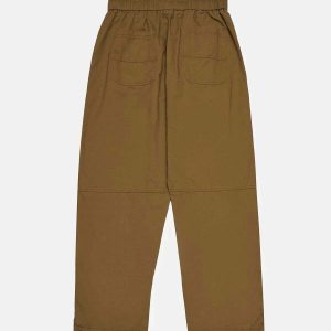 vintage loose pants solid color & sleek design 8198