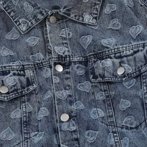 vintage love jacquard jacket denim chic & iconic style 7002