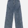 vintage multi button jeans sleek & youthful streetwear 5231