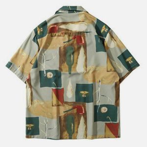 vintage oil painting shirt   chic & trendy urban style 7693