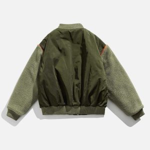 vintage patchwork bomber jacket   chic urban streetwear 6475