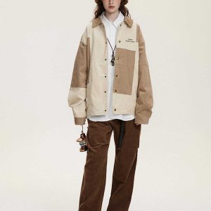 vintage patchwork corduroy jacket   chic urban appeal 5202