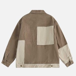 vintage patchwork corduroy jacket   chic urban appeal 6860
