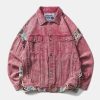 vintage patchwork denim jacket edgy streetwear essential 7928