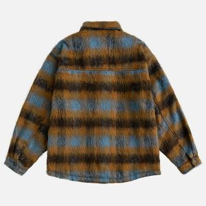 vintage plaid jacket color block chic & urban appeal 3952