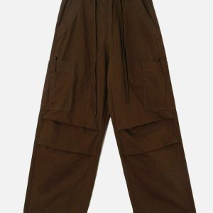 vintage pleated baggy cargo pants   chic urban streetwear 8050
