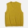 vintage pure color sweater vest   chic & minimalist design 1273