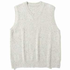 vintage pure color sweater vest   chic & minimalist design 3875