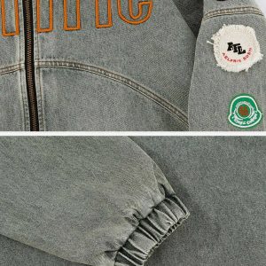 vintage racing denim jacket   chic urban streetwear icon 2101